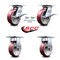 Service Caster 6 Inch Poly on Aluminum Caster Brakes/Swivel Locks and 2 Rigid SCC, 2PK SCC-35S620-PAR-SLB-BSL-2-R-2 - alternate 6